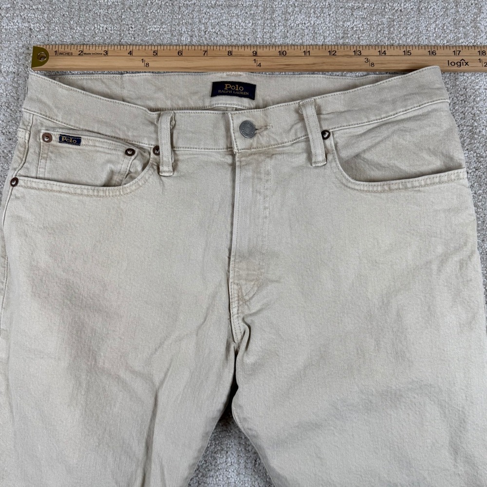 Polo Ralph Lauren Mens 32x32 (Actual 32x30) Tan Hampton Relaxed Straight Jeans - Picture 7 of 10